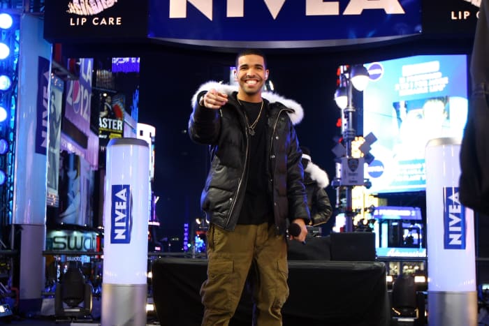 Drake models his $5,000 fox fur trimmed OVO x Canada Goose Chilliwack puffer in 2012. Photo: Neilson Barnard/Getty Images