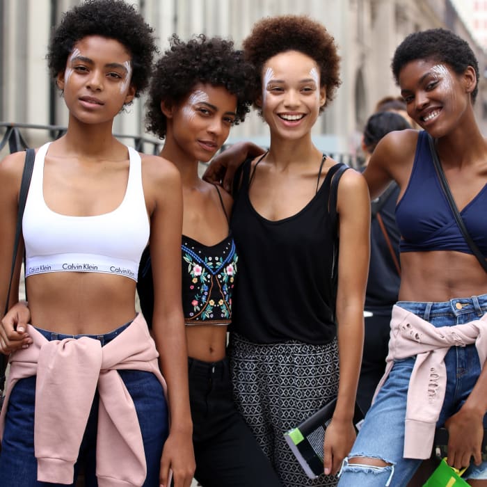 Models Alecia Morais, Amelia Rami, Afrodita Dorado and Amilna Estevao. Photo: Angela Datre/Fashionista
