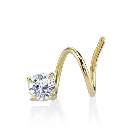 Smith & Mara White Sapphire Round Spiral Earring, $190, available at SmithandMara.com.