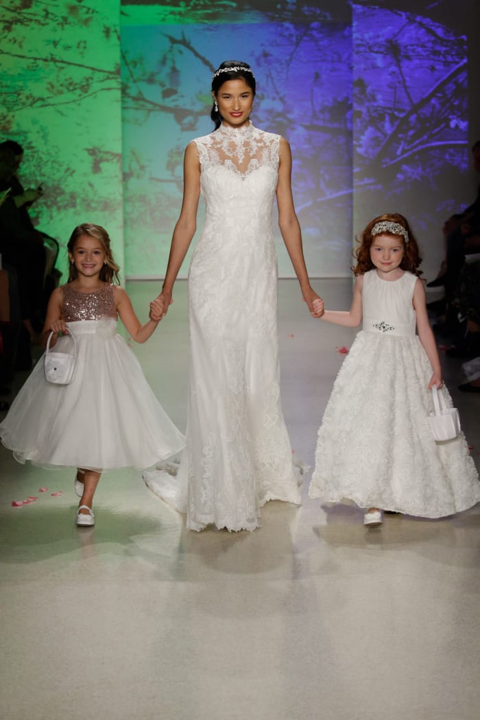The Mulan dress closed out the Alfred Angelo x Disney Fairy Tale Bridal portion of the show. Ah, that's a girl worth fighting for... (get it?). Photo: JP Yim/Getty Images