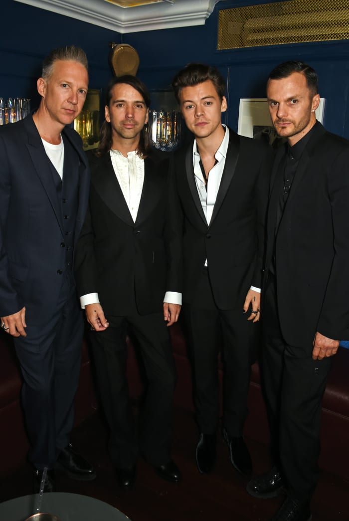 Jefferson Hack, Alister Mackie, Harry Styles and Kris Van Assche. Photo: David M. Benett/Getty Images