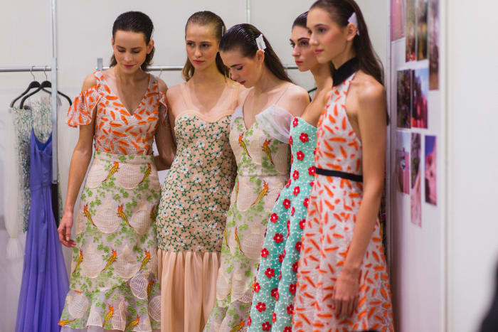 Models backstage at Yasya Minochkina's spring 2017 runway show. Photo: Christian Vierig/Getty Images