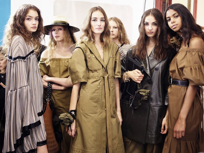 Models backstage at Sonia Rykiel's spring 2017 show during Paris Fashion Week. Photo: Antonello Trio/Getty Images