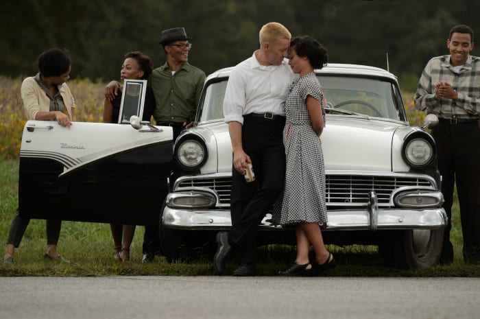 Richard (Joel Edgerton) and Mildred (Ruth Negga) at a drag car race in Virginia. Loving. Photo: Ben Rothstein/Focus Features