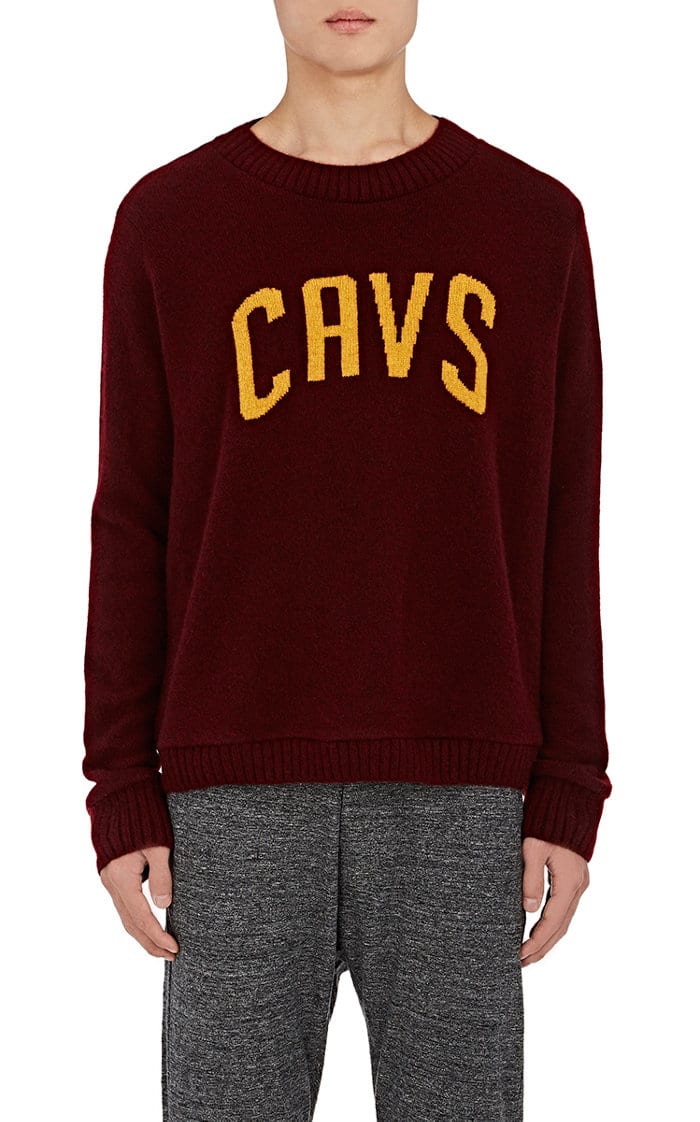 The Elder Statesman x NBA "Cavs" cashmere sweater, $1,620, available at Barneys New York.