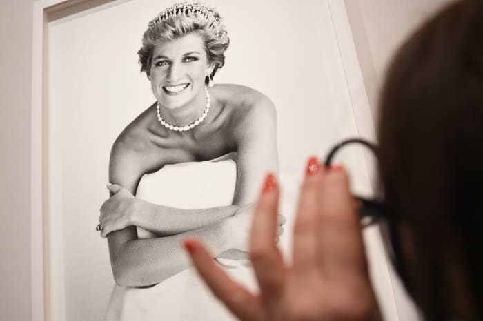 An image of Princess Diana at the press preview for "Vogue 100: A Century of Style" in Feb. 2016 in London. Photo: Stuart C. Wilson/Getty Images