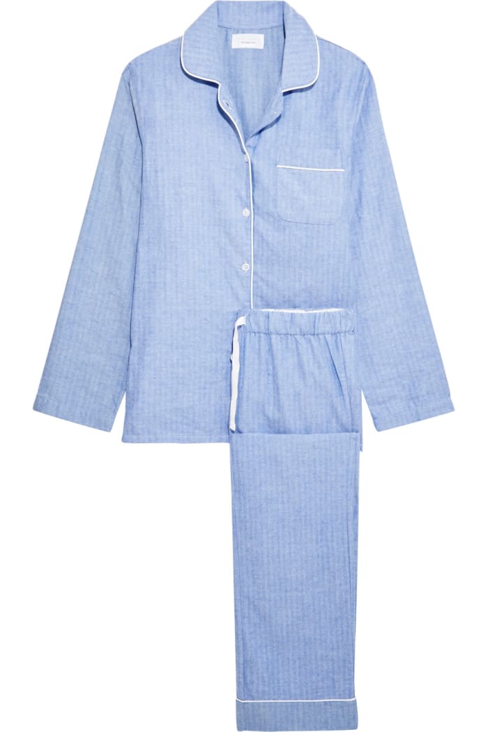 Three J NYC Jamie Cotton-Flannel Pajama Set, $120, available at Net-a-Porter.