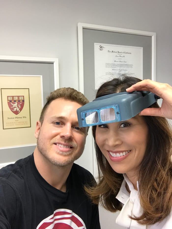Spencer and his dermatologist, Dr. Jessica Wu, who also works with a mind-boggling list of other celebrities. Photo: Courtesy of Spencer Pratt