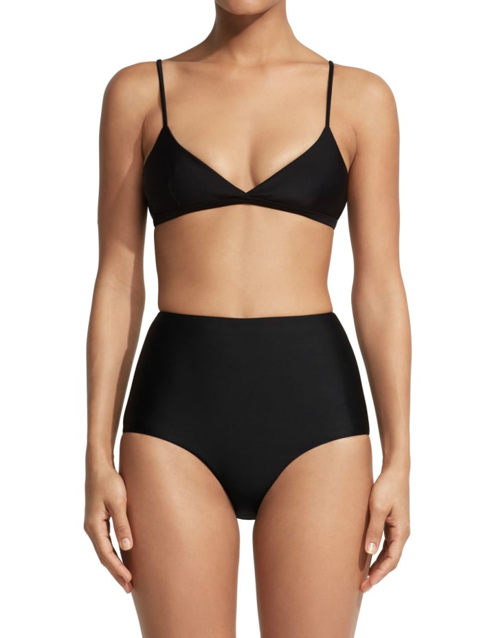 Tri Crop Top, $135, available at Matteau; High Waist Brief, $135, available at Matteau.