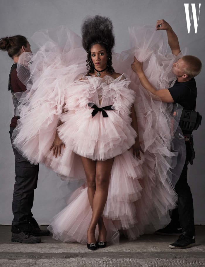 Tiffany Haddish in a Giambattista Valli Haute Couture gown on the cover of "W" Magazine. Photo: Ethan James Green