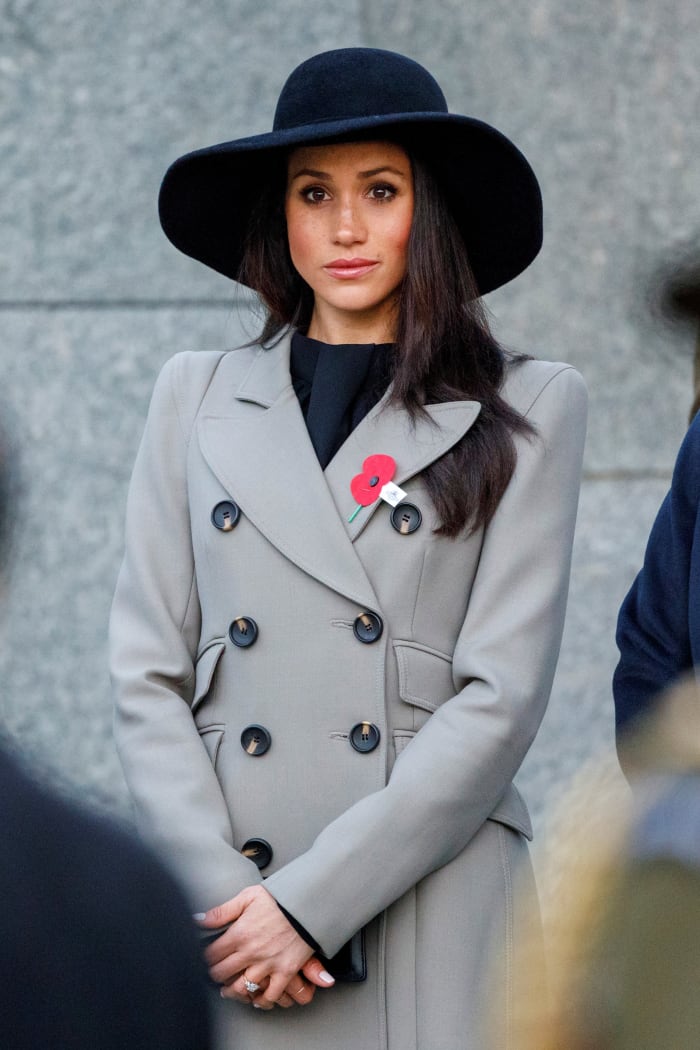 Meghan Markle attends an Anzac Day dawn service at Hyde Park Corner in London. Photo: Tolga Akmen/WPA Pool/Getty Images