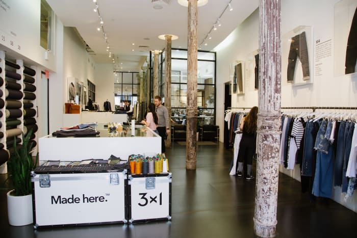 Inside 3x1's retail space. The glassed-off area at the back houses 3x1's in-house atelier. Photo: Whitney Bauck/Fashionista