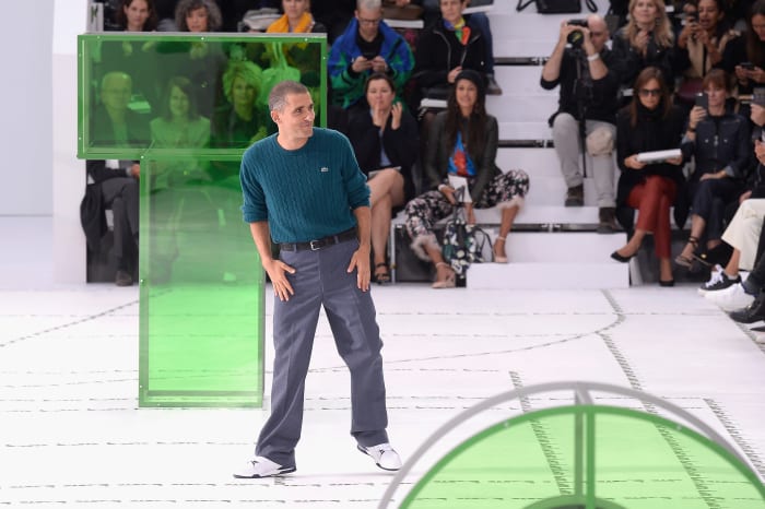 Felipe Oliveira Baptista at Lacoste's Spring 2018 women's runway show in Paris. Photo: Francois Durand/Getty Images