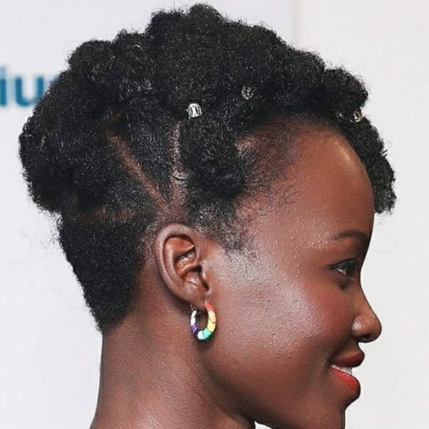 A closer look at Nyong'o's hair, courtesy of hairstylist Vernon François. Photo: @vernonfrancois/Instagram