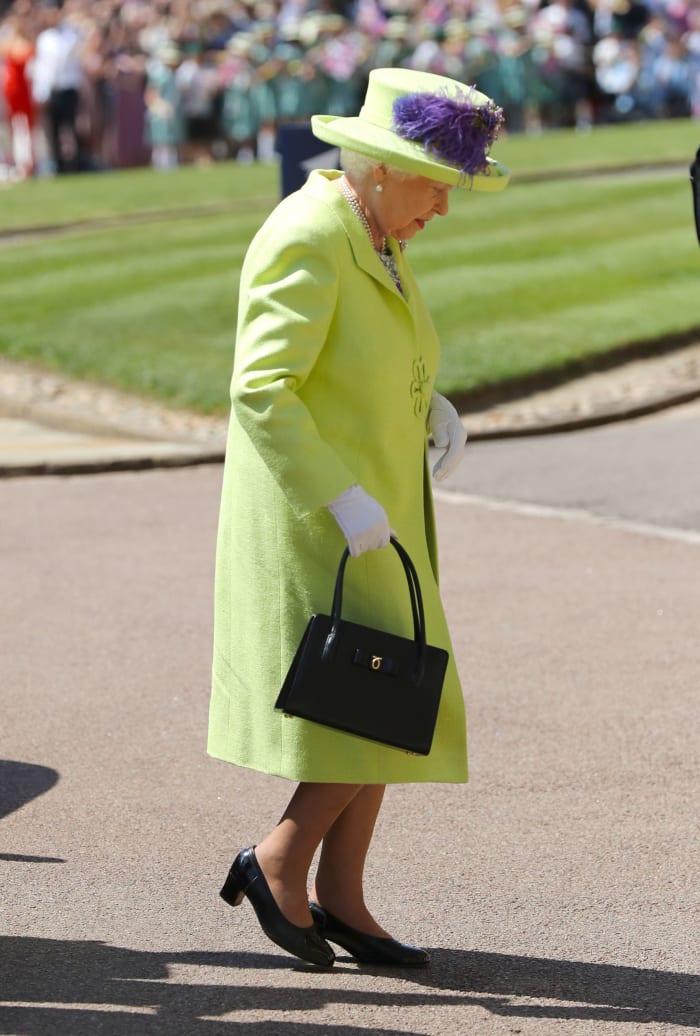 Queen Elizabeth II in Stewart Parvin at St George's Chapel at Windsor Castle before the wedding of Prince Harry to Meghan Markle in Windsor, England. Photo: Gareth Fuller - WPA Pool/Getty Images