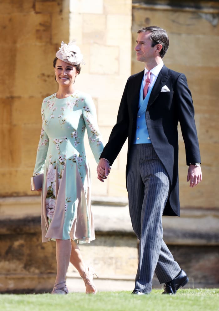 Pippa Middleton in The Fold and husband James Matthews at Meghan Markle and Prince Harry's wedding. Photo: Chris Jackson/Getty Images