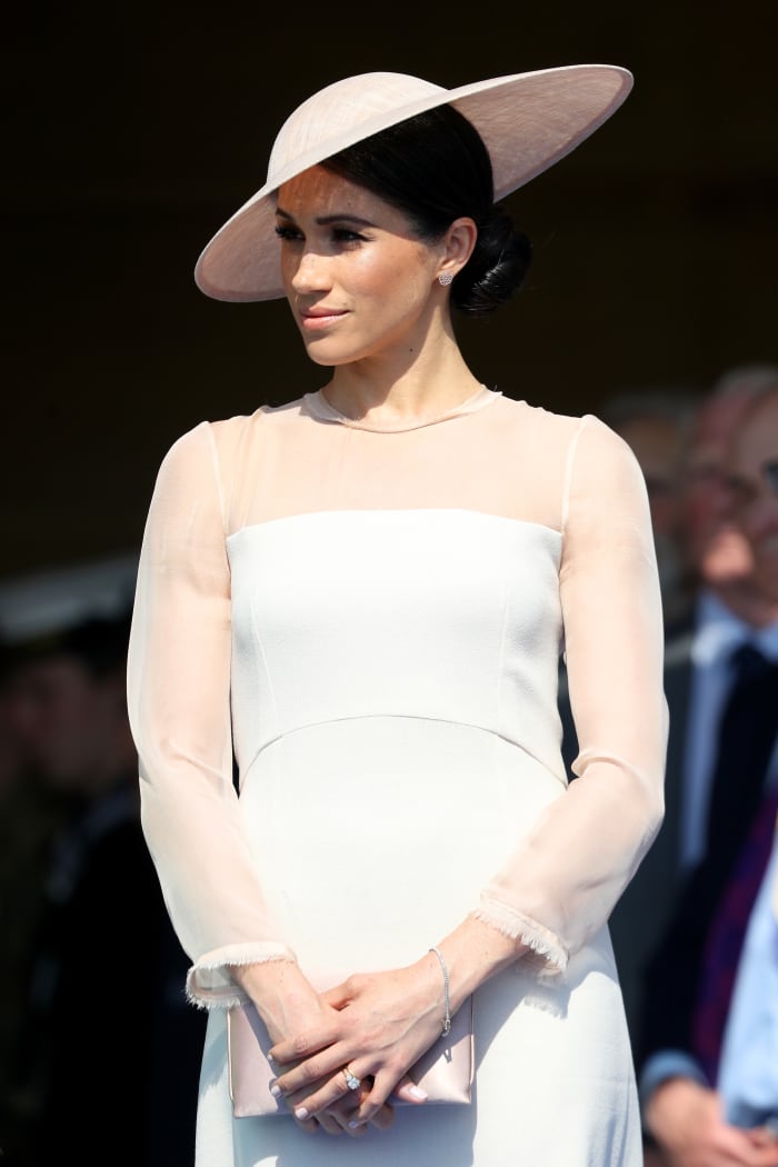 Meghan Markle, aka the Duchess of Sussex in Goat at The Prince of Wales' 70th Birthday Patronage Celebration at Buckingham Palace. Photo: Chris Jackson/Getty Images