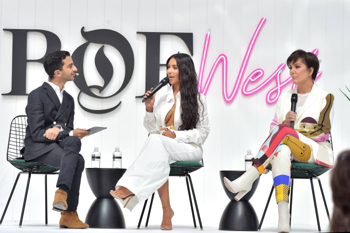 Imran Amed, Kim Kardashian and Kris Jenner at BoF West. Photo: Stefanie Keenan/Getty Images for The Business of Fashion