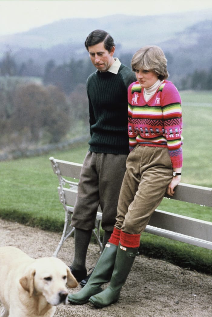 Lady Diana Spencer with Prince Charles in Scotland before their wedding. Photo: Anwar Hussein/WireImage