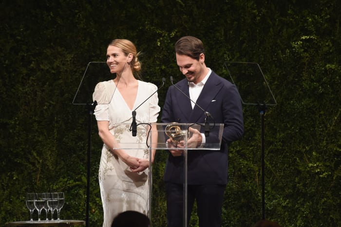 Laura Vassar Brock and Kristopher Brock winning the 2016 CFDA/"Vogue" Fashion Fund. Photo: Nicholas Hunt/Getty Images