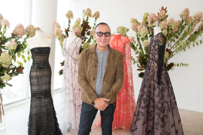 Designer Gilles Mendel poses at the Spring 2018 J. Mendel presentation during New York Fashion Week. Photo: Noam Galai/Getty Images