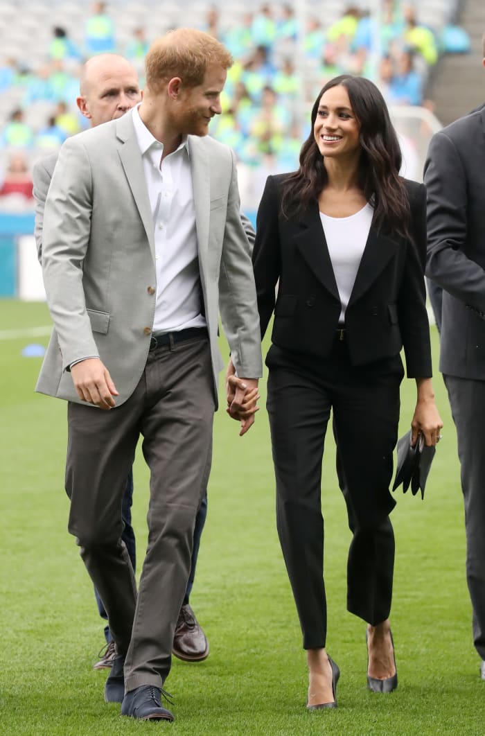 The Duke and Duchess of Sussex at Croke Park on Wednesday in Dublin. Photo: Chris Jackson/Pool/Getty Images