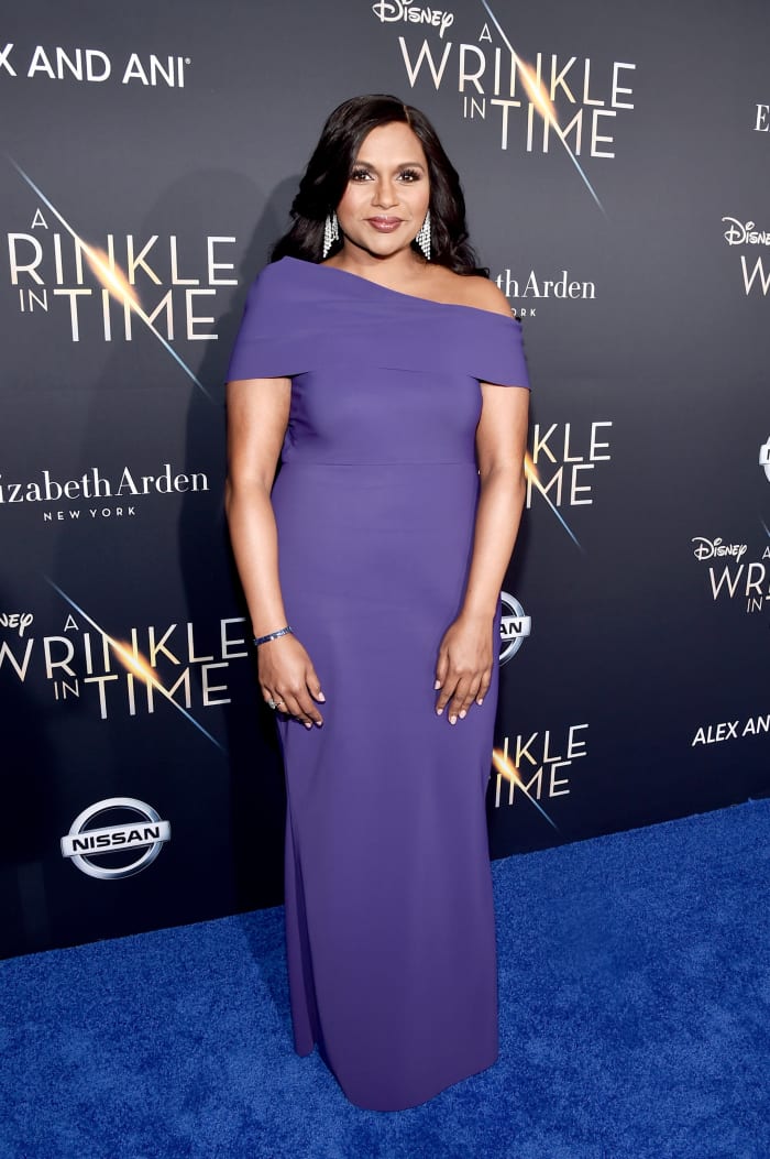 Actor Mindy Kaling arrives at the world premiere of Disneys 'A Wrinkle in Time' at the El Capitan Theatre in Hollywood CA, Feburary 26, 2018. (Photo by Alberto E. Rodriguez/Getty Images for Disney)