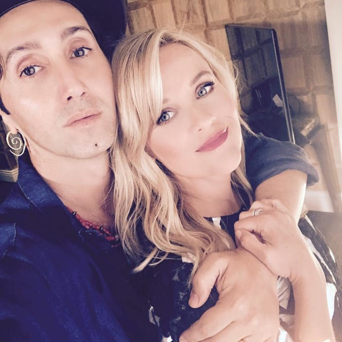 Abergel with client Reese Witherspoon. Photo: @hairbyadir/Instagram