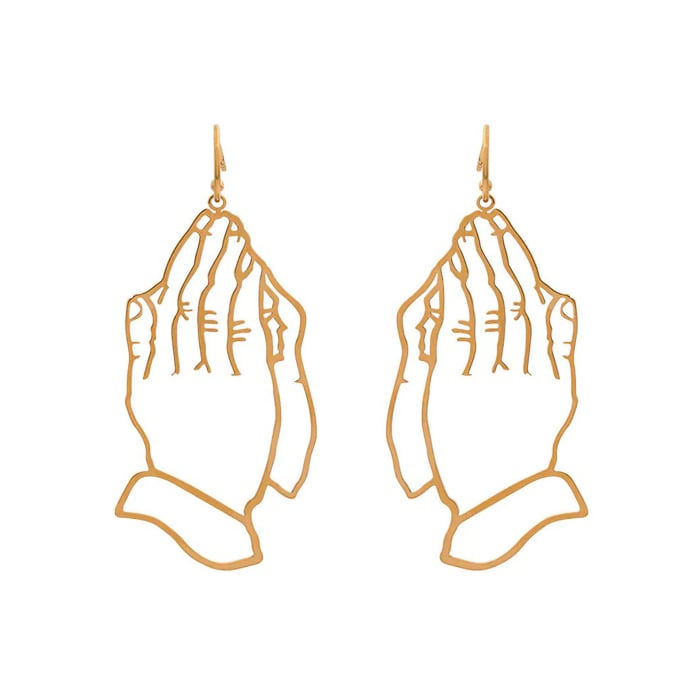 Simone Rocha praying hands earrings, $333, available here