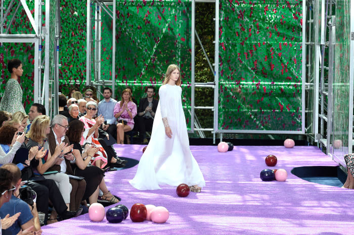 Sofia Mechetner, 14 at the time, walking in Dior's Fall 2015 couture shoe. Photo: Photo by Catwalking/Getty Images