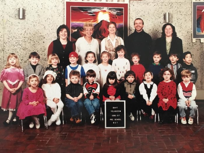 I have always been bigger than everyone else, as evidenced by this pre-school class photo where I am half of a head taller than anyone else in the back row. Photo: My mom