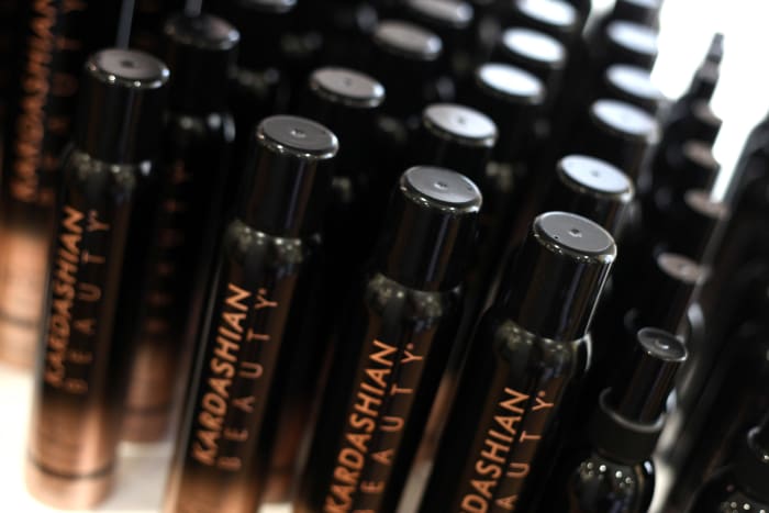Products from the Kardashian Beauty hair-care range. Photo Tommaso Boddi/WireImage/Getty Images