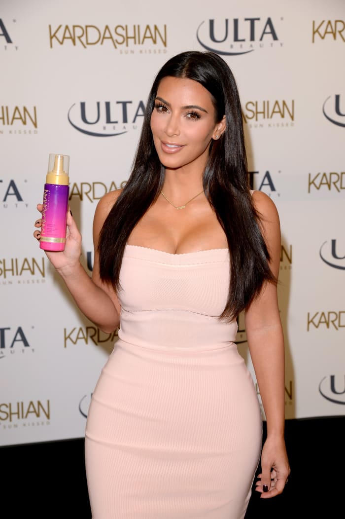 Kim Kardashian at a 2014 event promoting the Kardashian Sun Kissed line at Ulta. Photo: Jason Merritt/Getty Images
