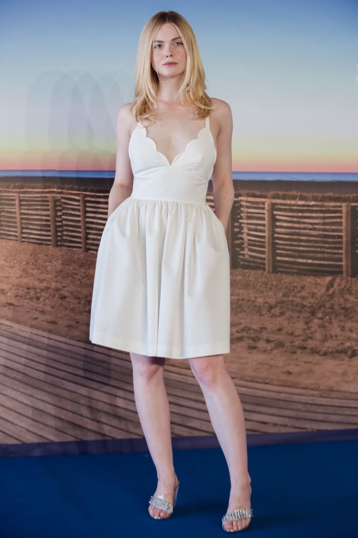 Fanning in Miu Miu at a photocall to present the film 'Galveston' during the Deauville Film Festival in Deauville, France. Photo: Francois Durand/Getty Images