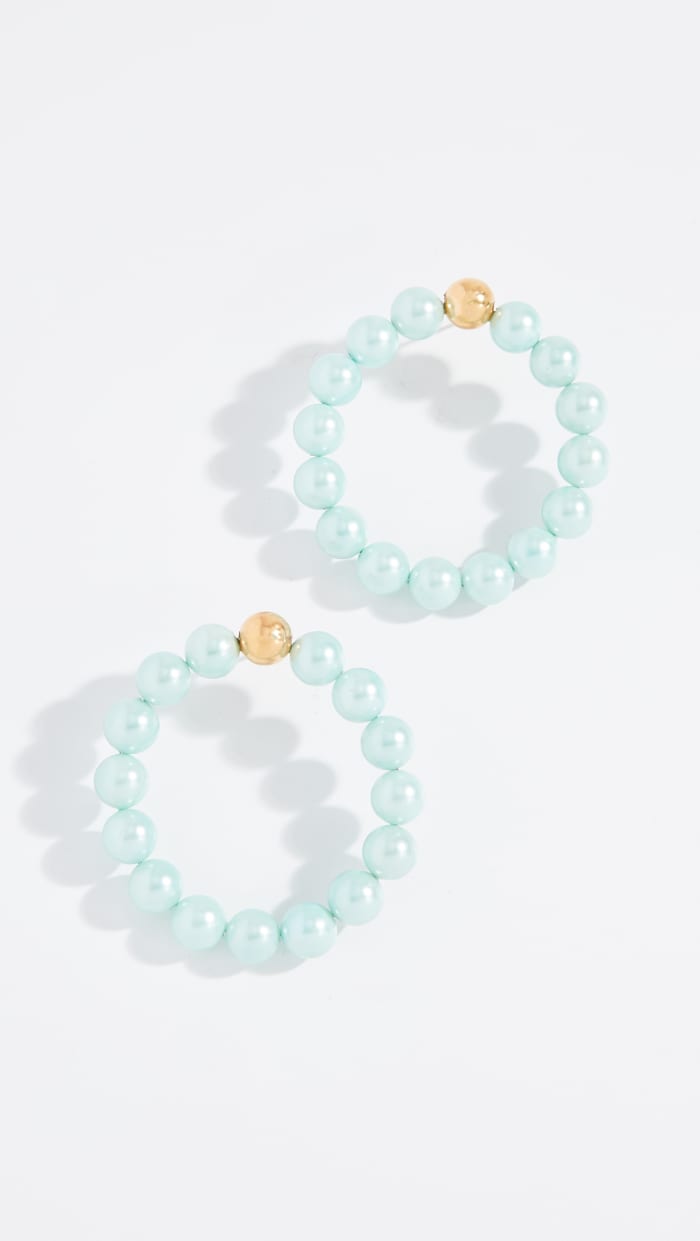 Mirit Weinstock Big Imitation Pearl Hoops, $200, available here.