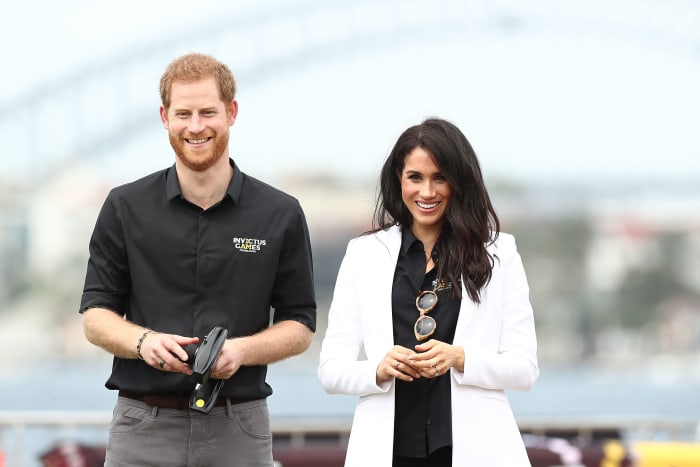 Duke of Sussex Prince Harry and Duchess of Sussex Meghan Markle, at the Jaguar Land Rover Drive Day at Cockatoo Island in Sydney, Australia.Photo by Mark Metcalfe/Getty Images for the Invictus Games Foundation