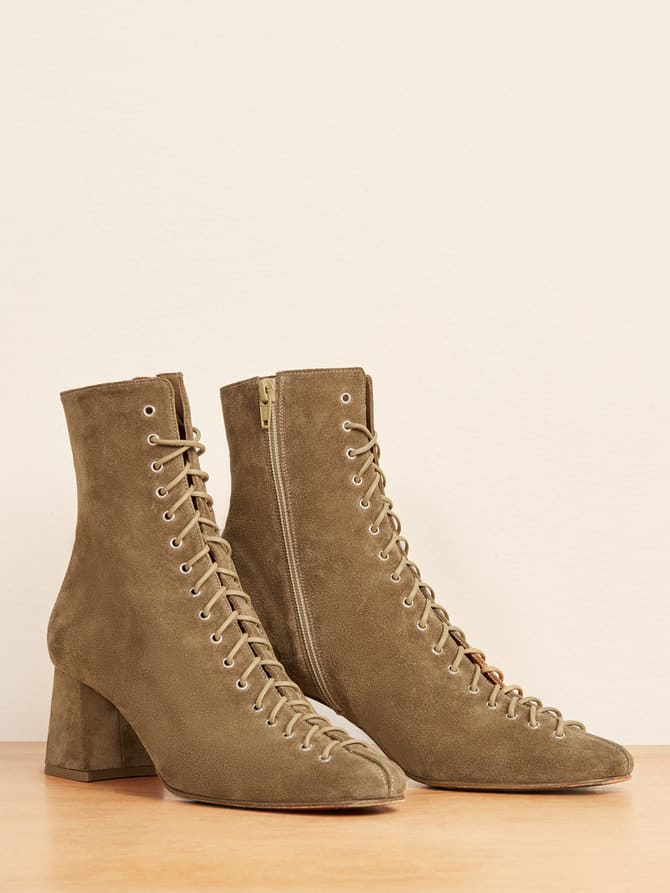 By Far x Reformation Becca Boot, $530, available here.