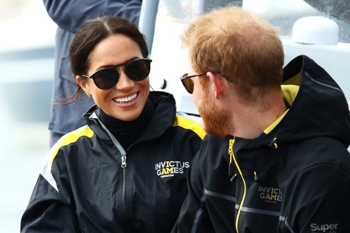 Meghan Markle and Prince Harry watch sailing at the Invictus Games in Sydney. Photo: Mark Kolbe/Getty Images for the Invictus Games Foundation