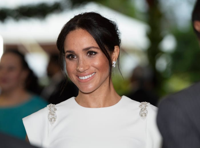Meghan, Duchess of Sussex, attend a state dinner at the Royal Residence in Nuku'alofa, Tonga. Photo: Paul Edwards - Pool/Getty Images