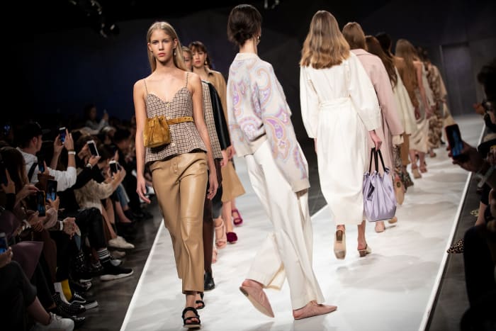 Looks from Nanushka's Spring 2019 runway show. Photo: Courtesy of Budapest Central European Fashion Week