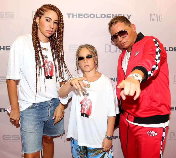 Natasha Zinko, Ivan G and Scott Storch at 'The Golden Fly Experience' in July 2018. Photo: Maury Phillips/FilmMagic