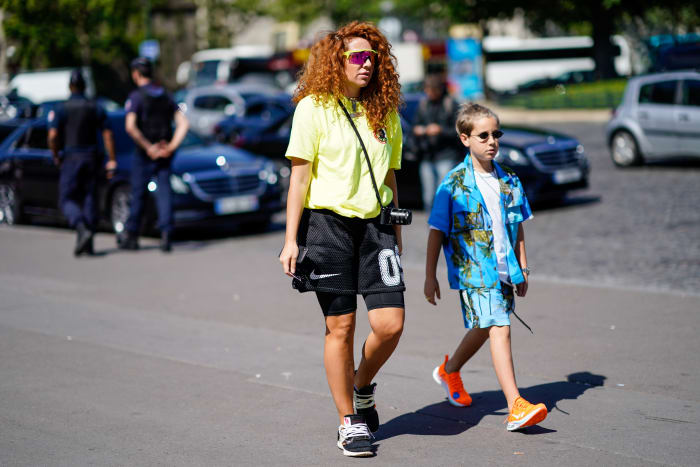 Natasha Zinko and Ivan G at the Spring 2019 Paris Fashion Week Menswear shows. Photo: Edward Berthelot/Getty Images