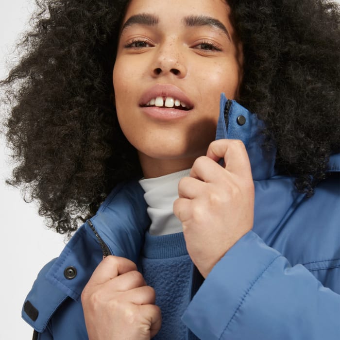 Everlane's ReNew Oversized Parka in "French Blue," which retails for $165 and launched late last month. Photo: Everlane