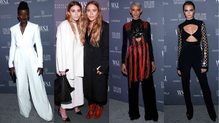 From left: Lupita Nyong'o, Ashley Olsen, Mary-Kate Olsen, Dilone and Cara Delevingne. Photos: Lars Niki/Getty Images; Bennett Raglin/Getty Images; Lars Niki/Getty Images (2)