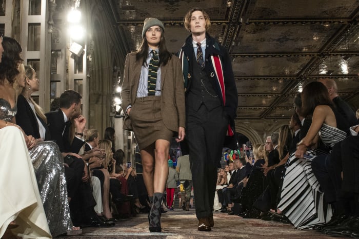 Looks from Ralph Lauren's 50th anniversary show during New York Fashion Week. Photo: Pietro D'aprano/FilmMagic