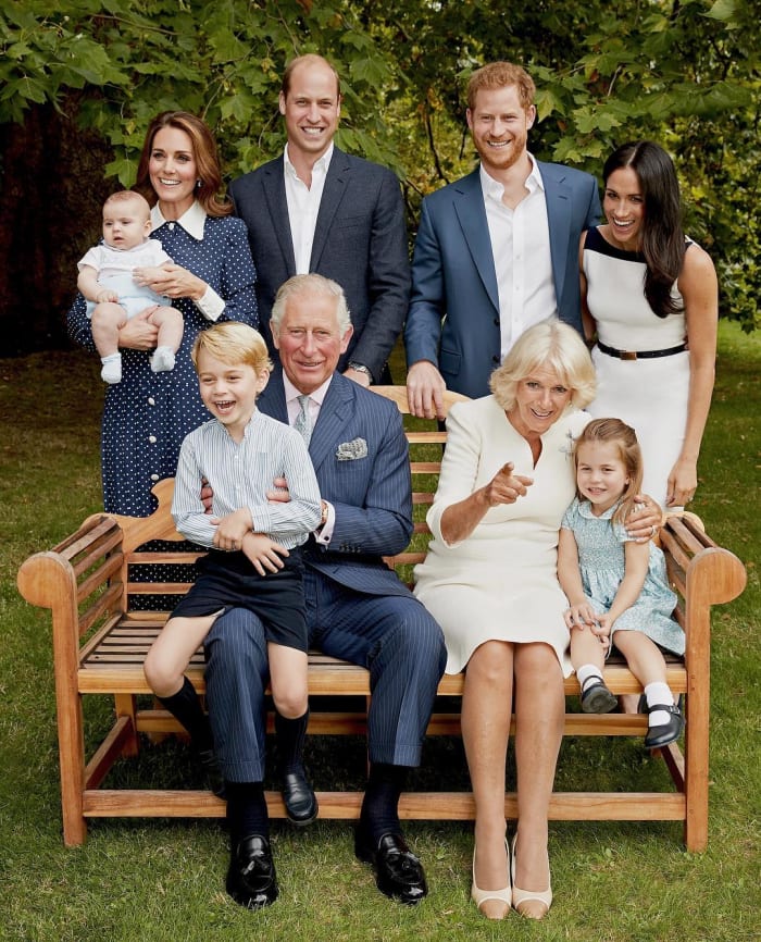 The Royal Family in an official portrait to celebrate Prince Charles's 70th birthday. Photo: Chris Jackson/Courtesy of Kensington Palace/@kensingtonroyal/Instagram