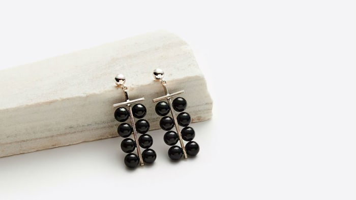 Sophie Buhai onyx abacus earrings, $675, available here.