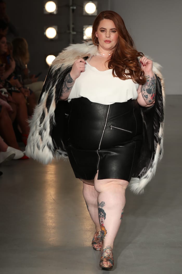 Holliday on the SimplyBe 'Curve Catwalk' during London Fashion Week. Photo: Neil P. Mockford/Getty Images)