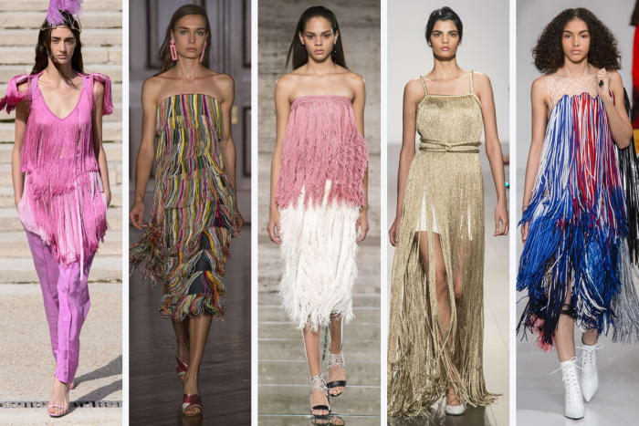 (L-R): Nina Ricci, Sachin + Babi, Salvatore Ferragamo, John Paul Ataker and Calvin Klein. Photos: Imaxtree