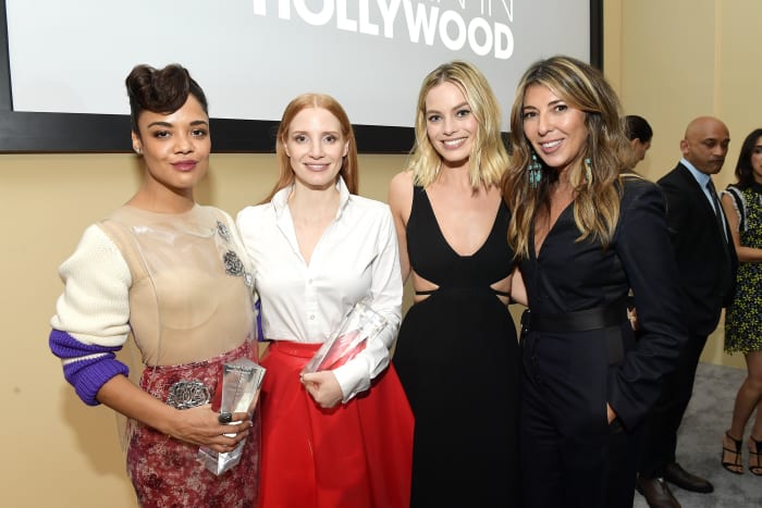 Tessa Thompson, Jessica Chastain, Margot Robbie and Nina Garcia at the 24th annual "Elle" Women in Hollywood Awards. Photo: Matt Winkelmeyer/Getty Images